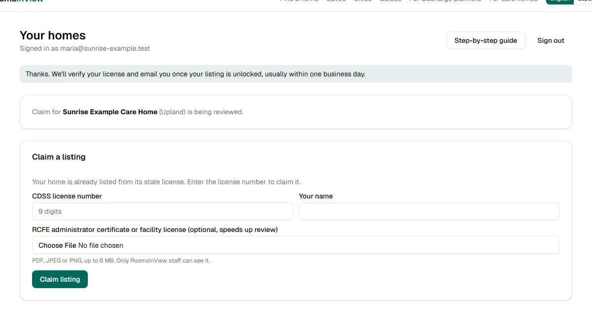 Screenshot: Wait for approval